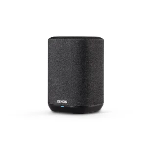 DENON Home 150 NV Compact Speaker with charcoal fabric grille and blue LED indicator.