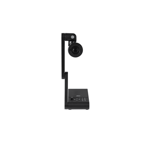 Aver M90Uhd Black video conferencing camera on an adjustable vertical mount with a separate control base featuring a numeric keypad.