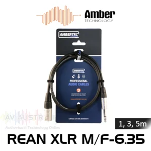 Ambertec professional audio cable with XLR to 6.35 mm plug, REAN XLR M/F-6.35.