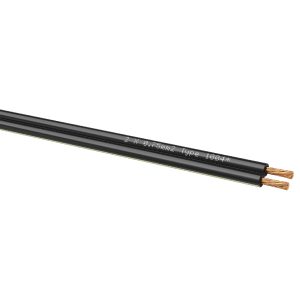 Two-core 0.75 mm² Type 1000V electrical cable with black insulation and exposed copper conductors.