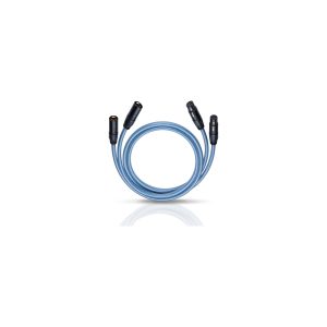 Blue cable with two XLR-style circular connectors on each end, coiled into a loop.