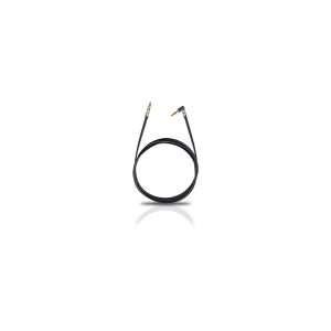 Coiled black stereo audio cable with two gold-plated 3.5mm male connectors.