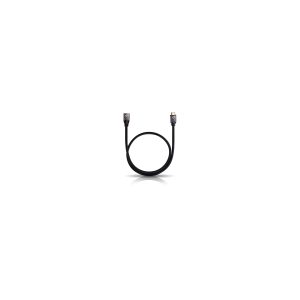 Black USB-A to micro-USB charging cable, looped with connectors exposed.