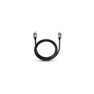 Black USB-C to USB-C cable with gold-plated connectors.