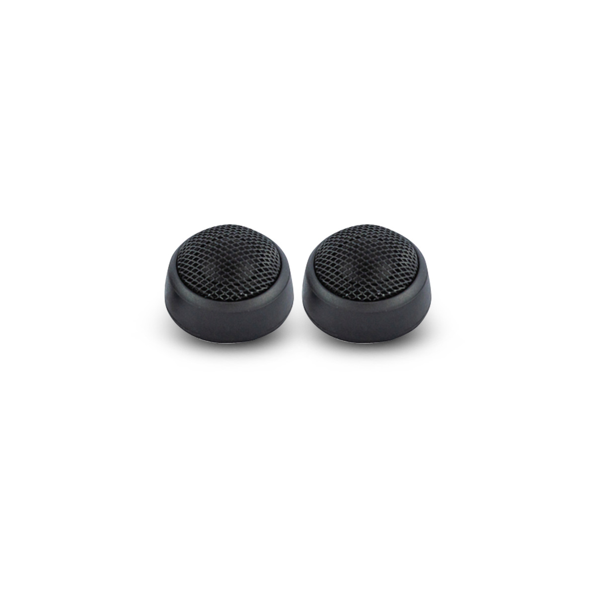 Ati Audio 6.1Cep Pair of black round speaker tweeters with mesh grills.