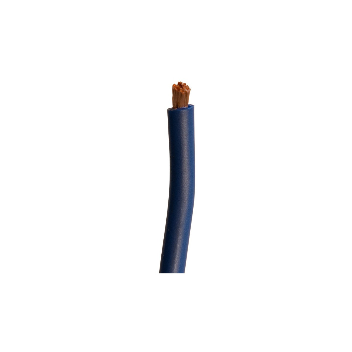 Auto-Connect C500Bu Blue insulated electrical wire with exposed copper strands.