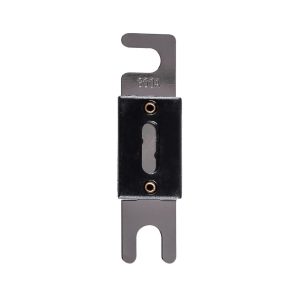 300A blade-style fuse holder with black housing and top/bottom metal mounting blades.