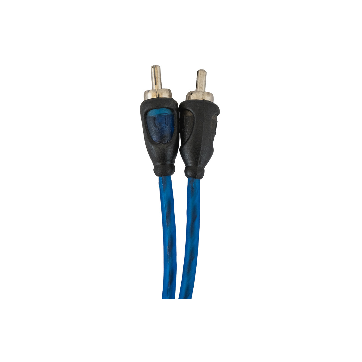 Auto-Connect Pk500Cca Pair of blue cables with black molded ends and metal dual-pin plugs.