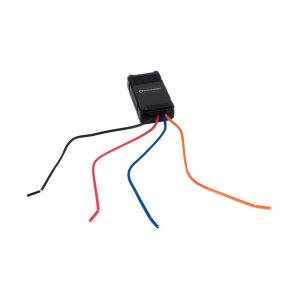 Auto-Connect automotive module with ribbed black housing and five color-coded wires for vehicle wiring installations.