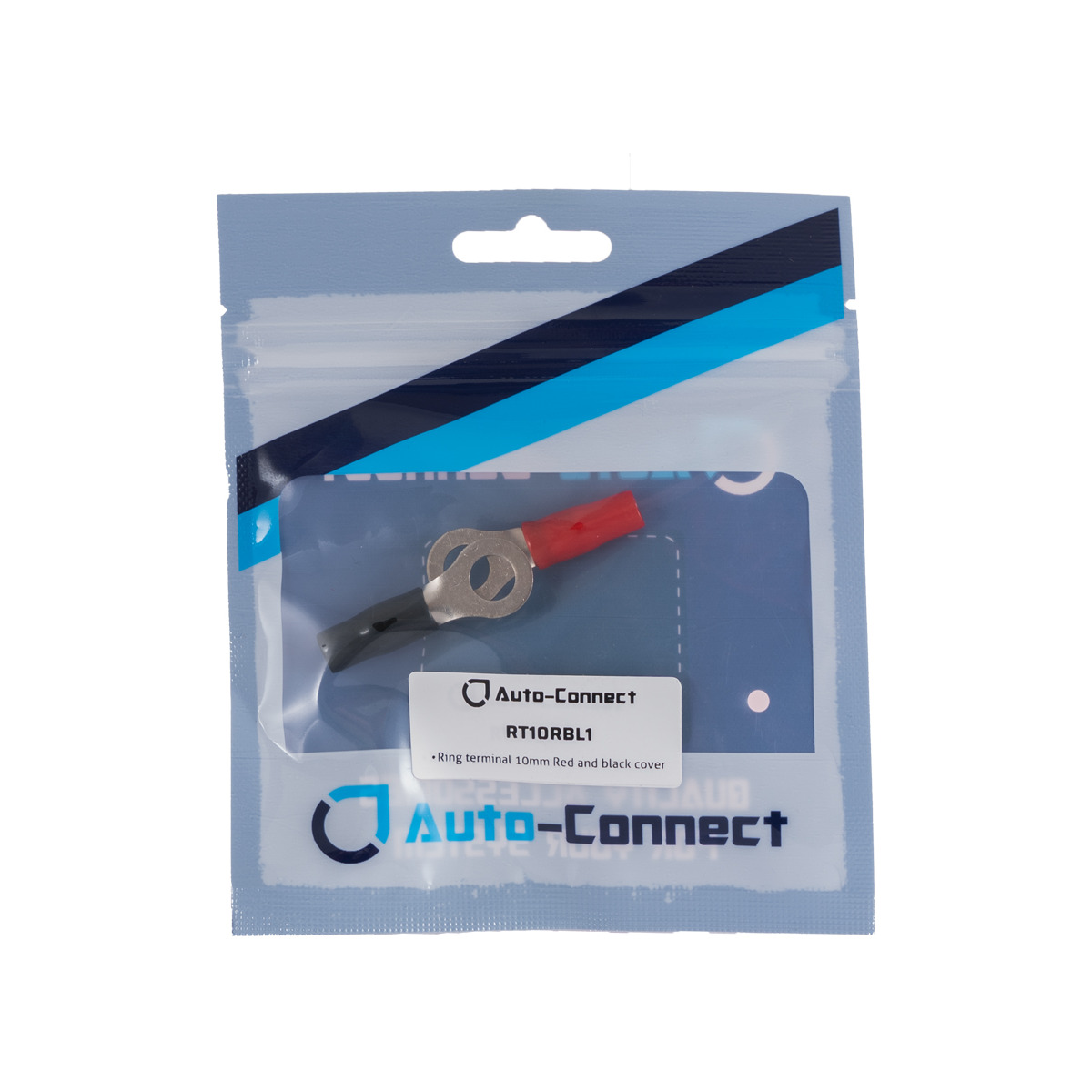 Auto-Connect Rt10Rbl1 Auto-connect rt10rbl1 ring terminal, 10mm red and black cover, in blue packaging