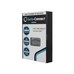 Auto-Connect WK3520FC wiring kit box, 2 AWG / 35 mm², copper cables, fuse included, RCA cable, black and blue graphics.