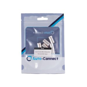 Auto-Connect Wire Sleeve End metal sleeves in resealable bag, 50 mm2/0GA, 10 pieces