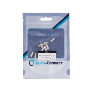 Auto-Connect WS8 wire sleeve ends, ten pieces metal crimp sleeves for 10 mm2/8 AWG in a resealable package.