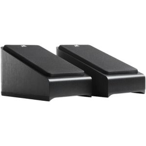 Pair of black wedge-shaped foot pedals with textured top surfaces.