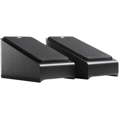 Polk Audio Signature Elite Es90 Pair of black wedge-shaped foot pedals with textured top surfaces.