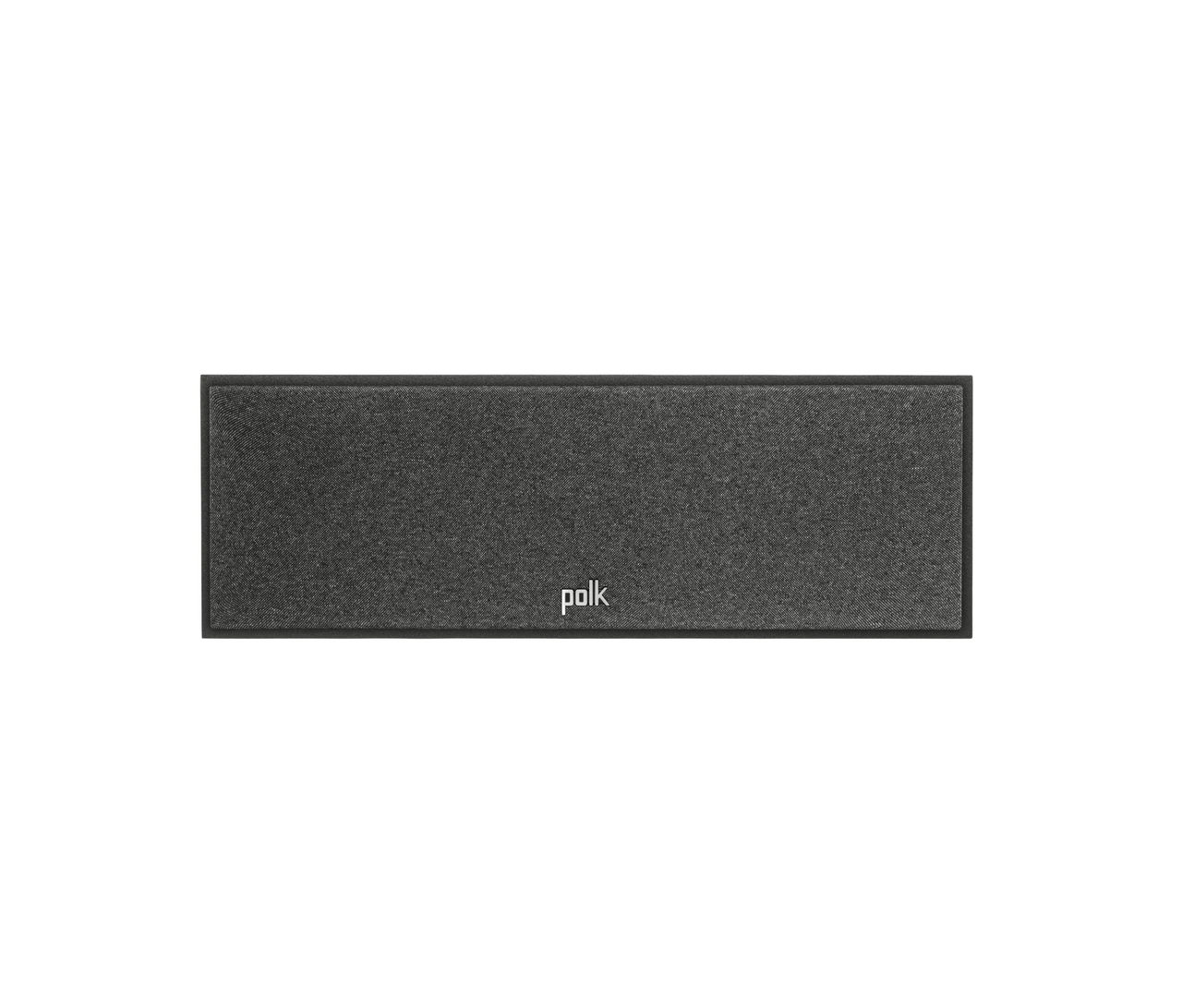 Polk Monitor Xt30 Polk soundbar with black fabric grille and slim rectangular design, centered polk logo on the front.