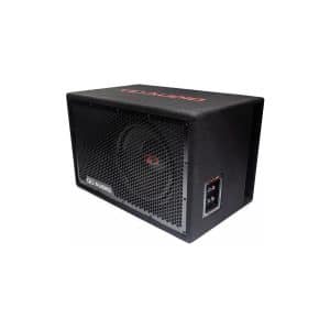 GD Audio bass guitar speaker cabinet with a 12-inch driver, black textured cover, and binding-post input panel.