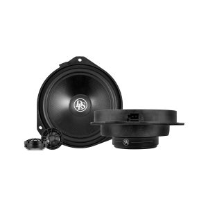 DLS car audio speaker kit with a 6.5-inch woofer, round tweeter, and mounting hardware.