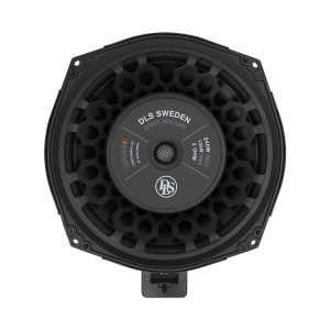 DLS Sweden car audio woofer with hexagonal grille, 240W max, 120W RMS, 2 ohm impedance.