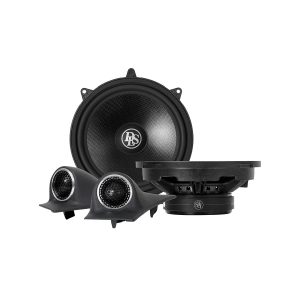 DS brand car audio speaker set with a large woofer and two small tweeters.