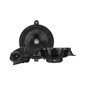 DS brand component car speaker kit with large circular woofer and separate tweeter housing