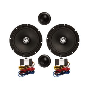 DS Sweden component car speaker kit with two 6.5-inch woofers, two tweeters, crossovers, and wiring.