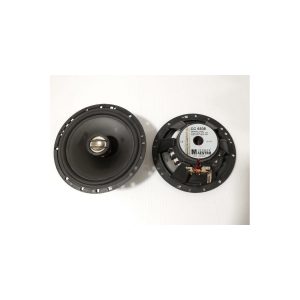 Maestro CC 6508 round black speaker drivers; front cone with dust cap and exposed rear magnet with wiring.