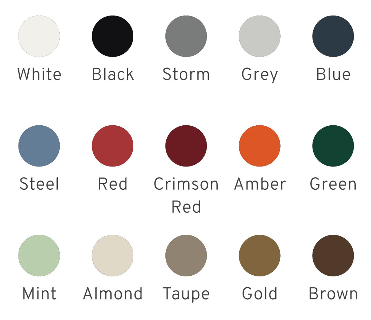 Kasta Hesperus Touch Smart 2 Button Remote Switch Colors Color palette of fifteen circular swatches with labeled color names.