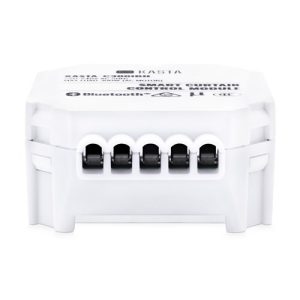 Kasta smart curtain controller in white housing with five terminal connectors and Bluetooth capability.