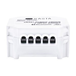 KASTA five-position terminal block module in white plastic with five metal contact slots.