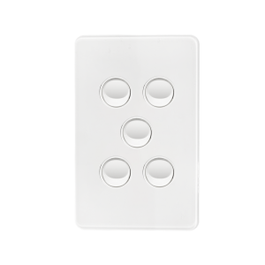 Kasta 240V 5 Gang Unison Rocker Switch Vertical