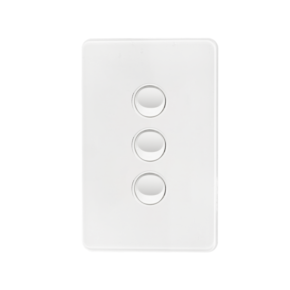 Kasta 240V 3 Gang Unison Rocker Switch Vertical Kasta 240v 3 gang unison rocker switch vertical
