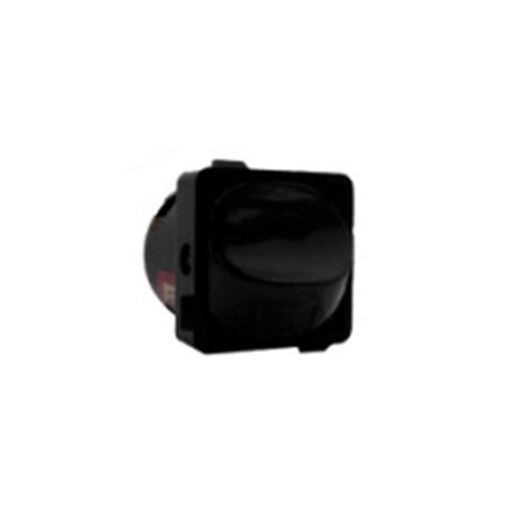 Kasta Hesperus Unison Switch 1 Way/2Way 10Ax 250Vac Black square panel-mounted rotary switch with glossy circular knob.