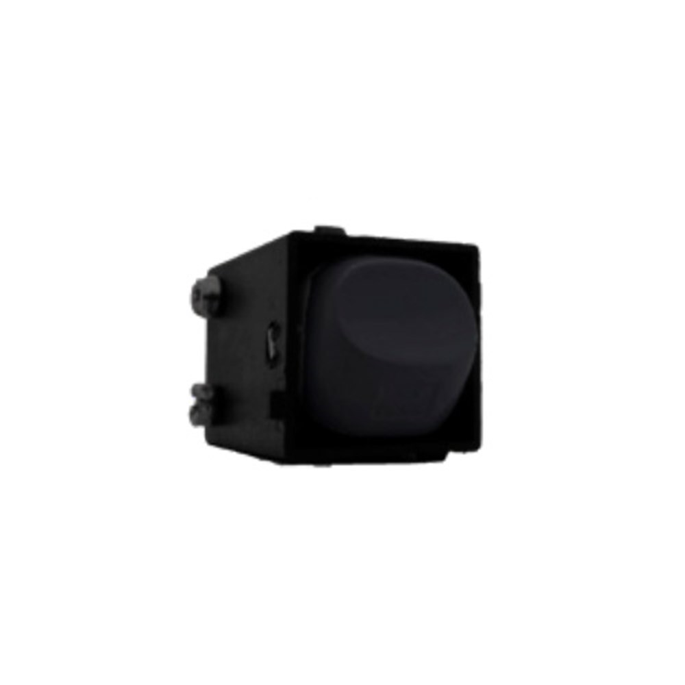 Kasta Hesperus Unison Switch Double Pole 1 Way 35A 250Vac Black panel-mount pushbutton switch with square bezel and round actuator.
