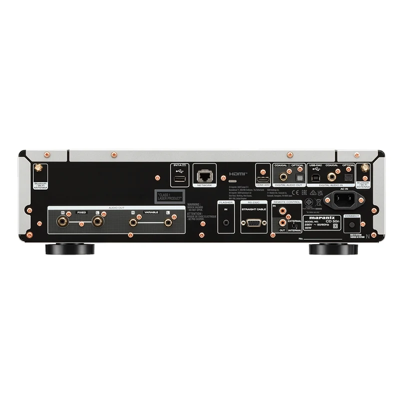 Marantz Cd 50N Cd Player Marantz cd50n network cd player rear panel with hdmi, network, usb, optical and coaxial digital outputs, and analog audio outputs.