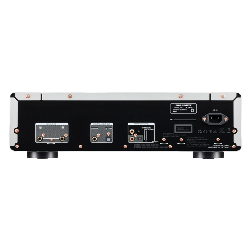 Marantz Cd 60 Premium Cd Player Marantz cd60 cd player rear panel with analog and digital outputs, remote and external input connectors, and power inlet.