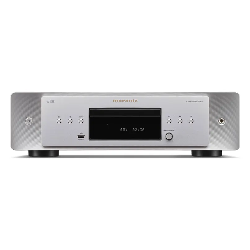 Marantz Cd 60 Premium Cd Player Marantz cd60 compact disc player with silver brushed front panel, central display and multiple front controls.