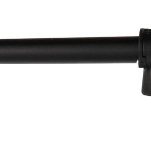 Black turntable tonearm with exposed multicolor wiring, adjustable mounting hardware, and precision bearing assembly.