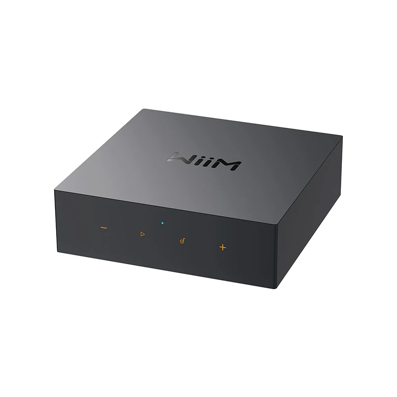 Wiim Ci Mod S Audio Streamer For Custom Installation Niim compact audio amplifier with front-panel touch controls and teal indicator led.