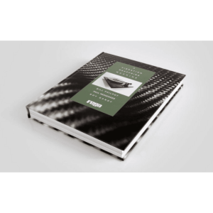 Hardcover book with a carbon-fiber patterned cover and a green title label featuring a small black-and-white photograph.