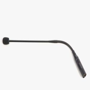 Flexible gooseneck microphone with foam windscreen and XLR connector