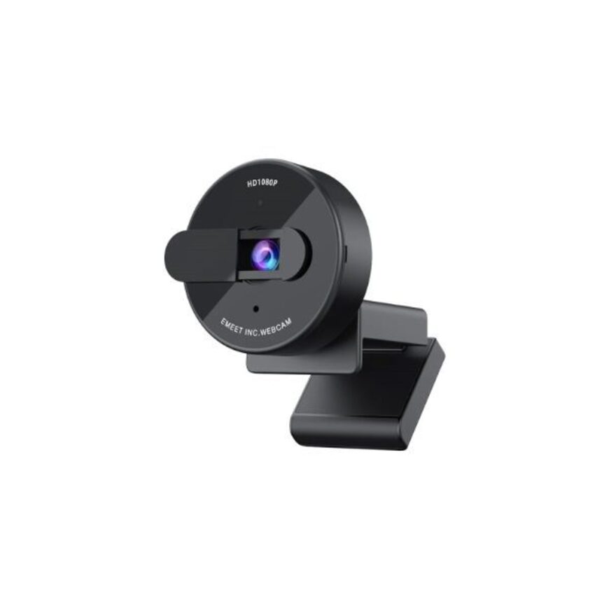 Emeet Smartcam C950 1080P Emeet hd1080p webcam with circular black housing and adjustable mounting stand