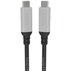 Kordz USB-C cable pair with silver USB-C connectors and black molded strain relief