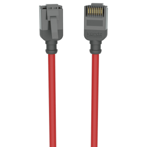 Kordz branded red-sleeved SATA-style data cable with gray latching connectors.