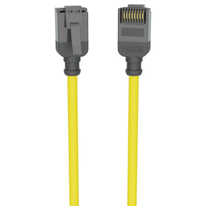 Kordz brand two-piece gray multi-pin cable connector with yellow jacket and gold-plated pins.