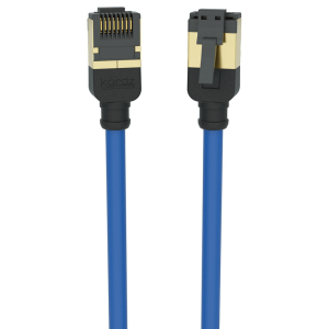 Kordz blue Ethernet cable with gold-plated RJ45 connectors.