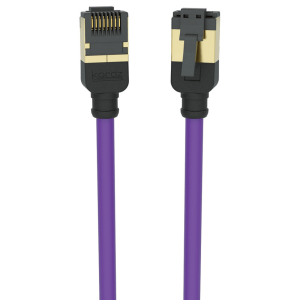 Kordz locking HDMI cable with purple jacket and gold-plated connectors on both ends.