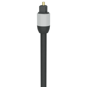 Black cable with a gray molded connector housing and a small gold-plated plug at the end.