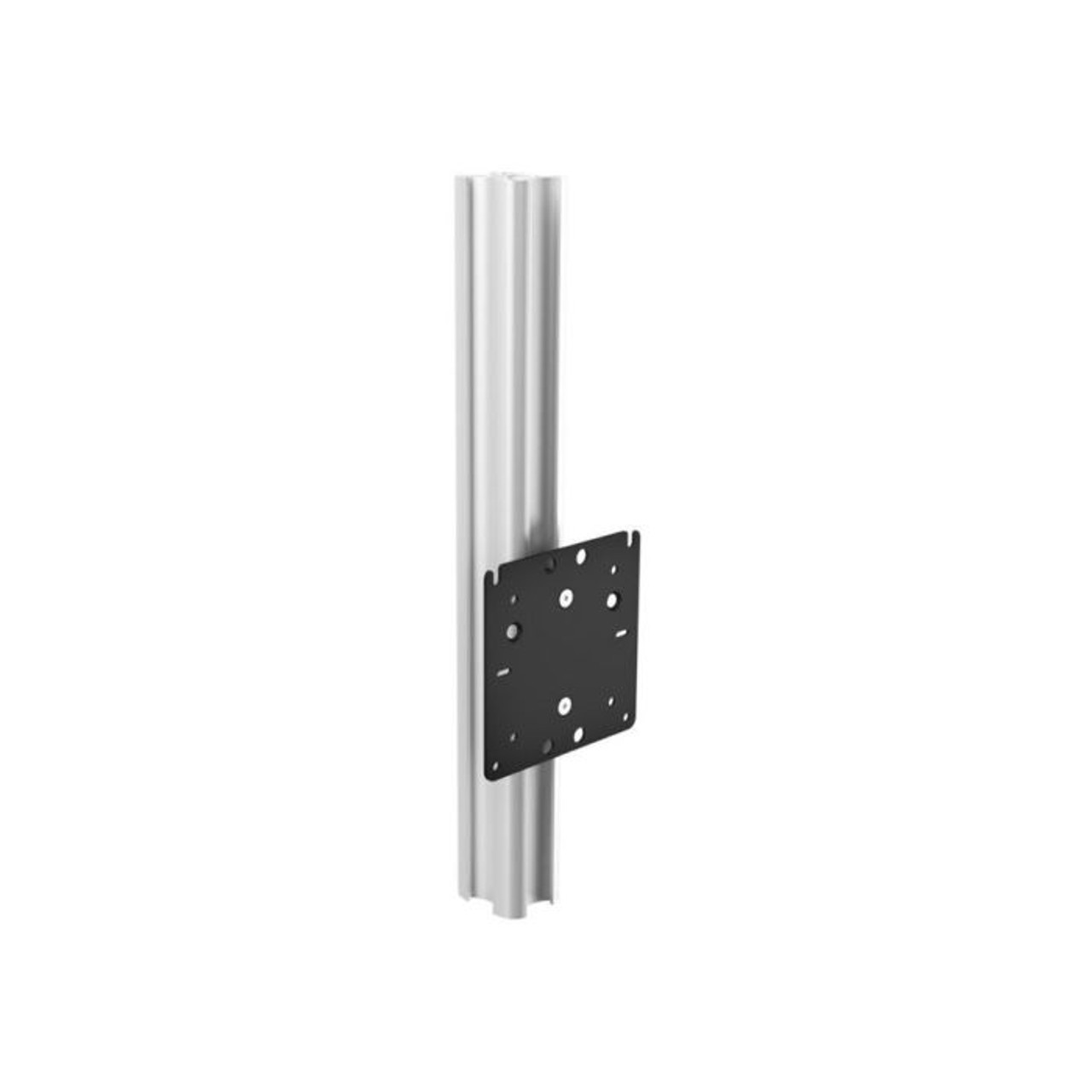 Atdec Ac-Mp Vertical silver aluminum pole with black vesa mounting plate for tv.