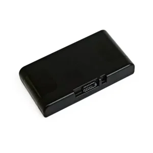 Black rectangular battery pack with a multi-pin docking connector on one side